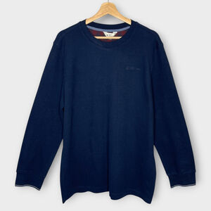🦜 Ben Sherman Thermal Waffle Top Mens XL Blue Crew Neck Elbow Patches